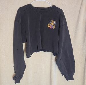 Hard Rock Cafe Thrashed Vintage Pullover Sweater Longsleeve Graphic Logo Black D